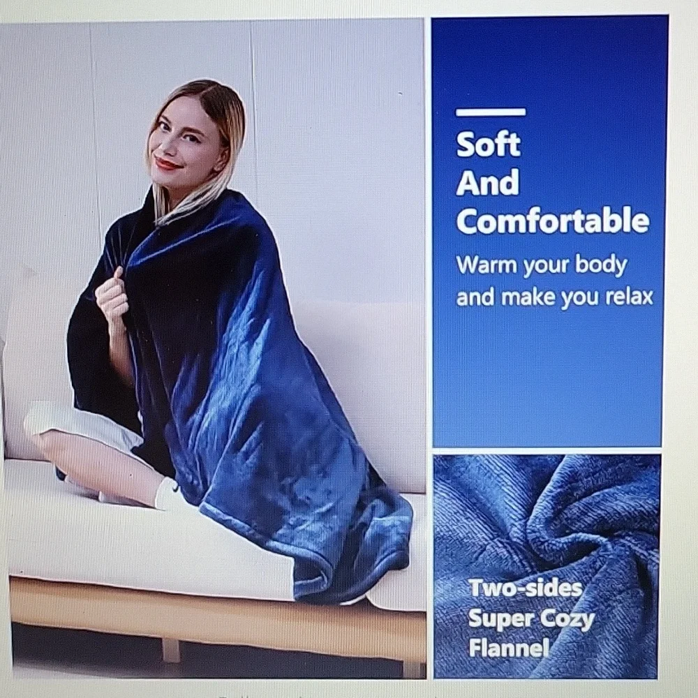 TEFICI Electric heated blanket throw 50x60